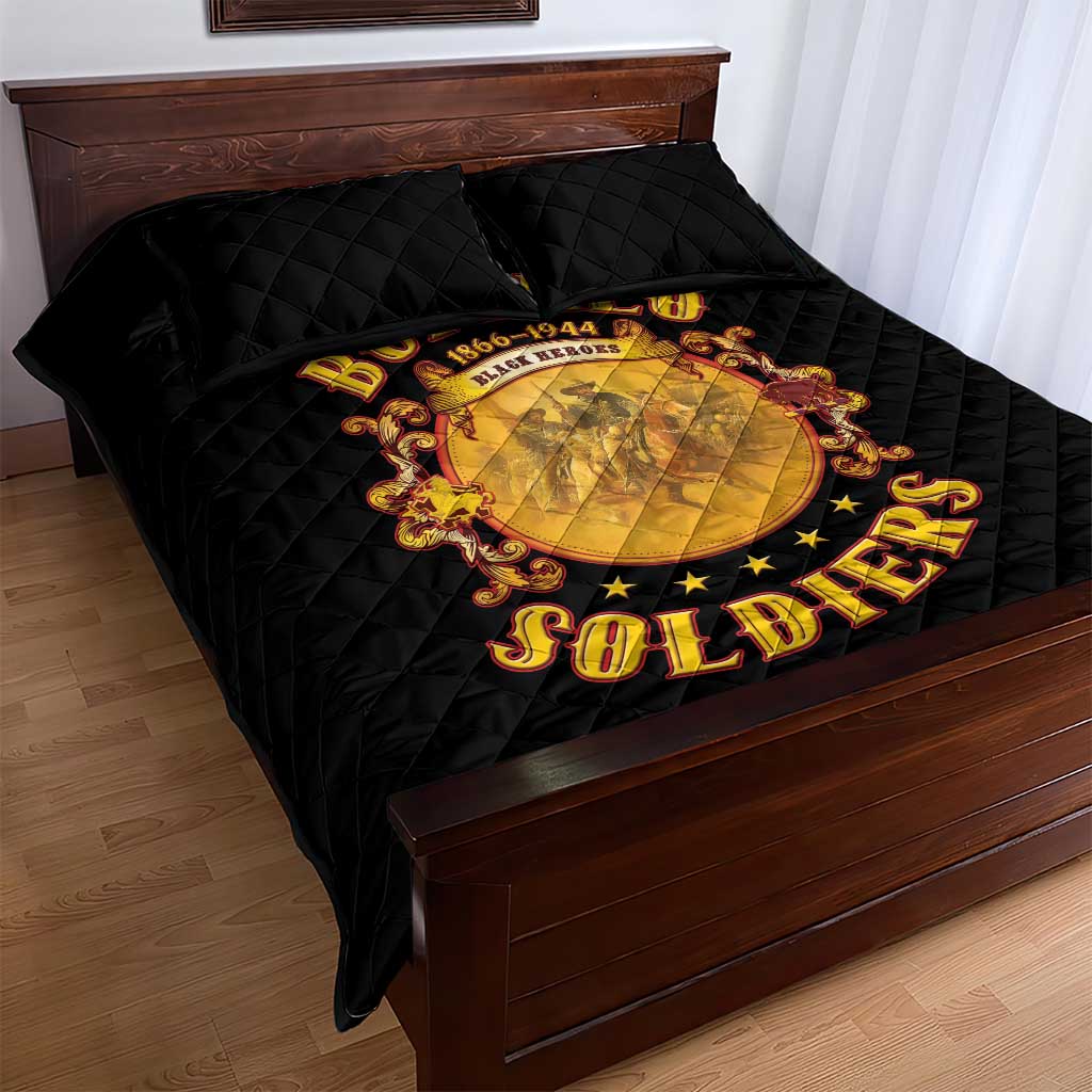 Honor Buffalo Soldiers Quilt Bed Set African American Cavalry Black Version LT05
