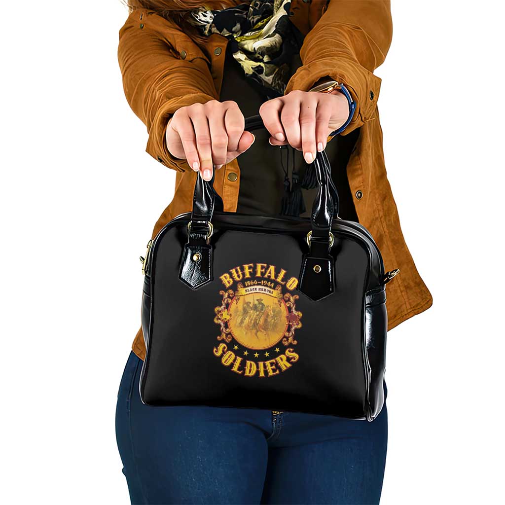 Honor Buffalo Soldiers Shoulder Handbag African American Cavalry Black Version LT05