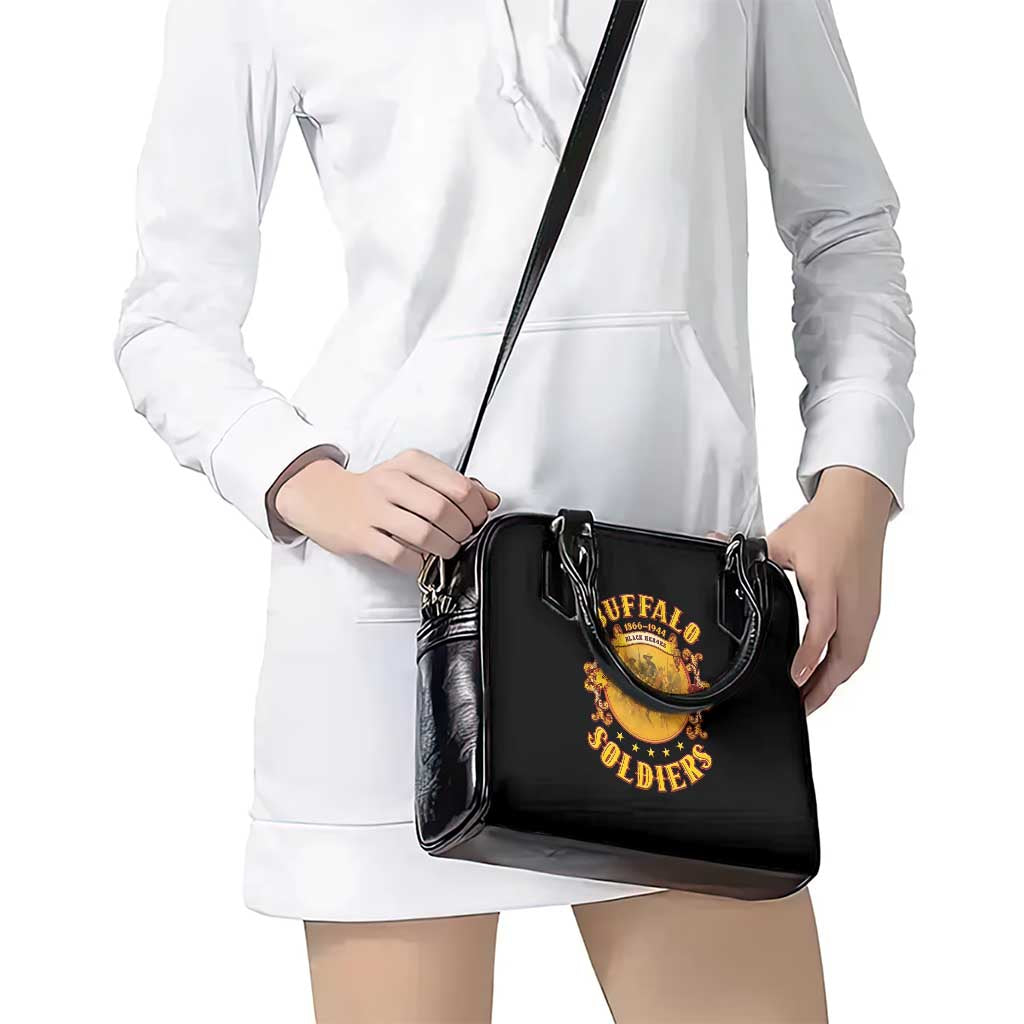 Honor Buffalo Soldiers Shoulder Handbag African American Cavalry Black Version LT05