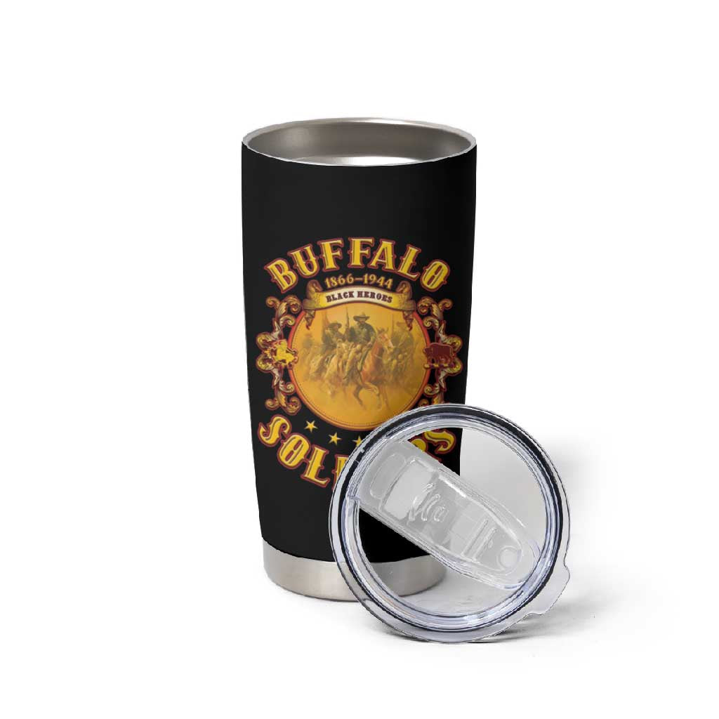 Honor Buffalo Soldiers Tumbler Cup African American Cavalry Black Version LT05