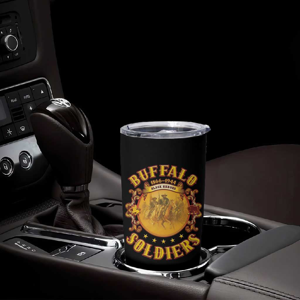 Honor Buffalo Soldiers Tumbler Cup African American Cavalry Black Version LT05