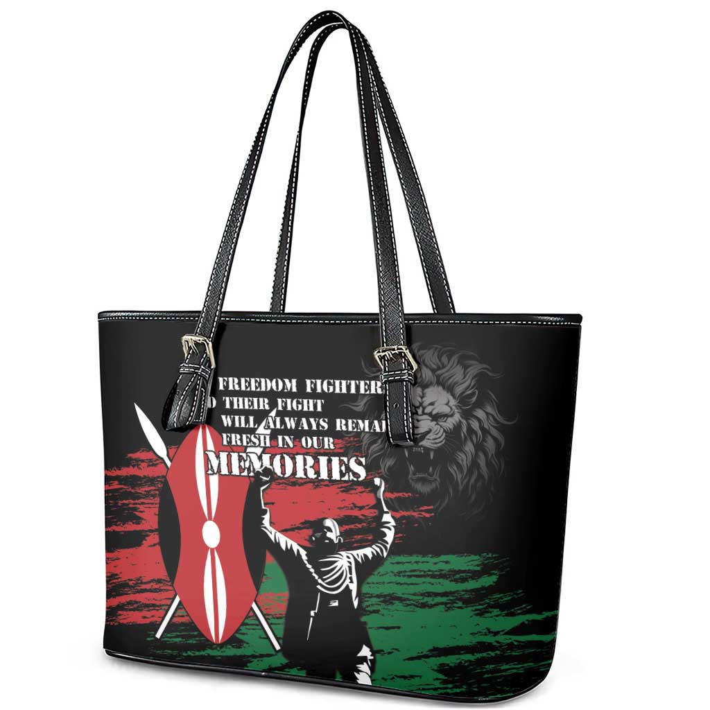 Happy Kenya Mashujaa Day Leather Tote Bag Honour Our Heroes, Heroines LT05