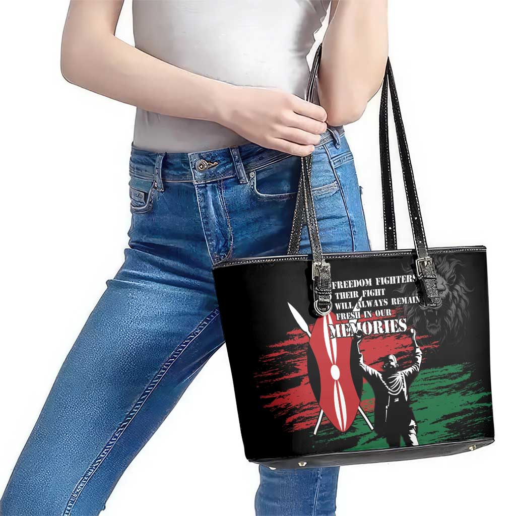 Happy Kenya Mashujaa Day Leather Tote Bag Honour Our Heroes, Heroines LT05