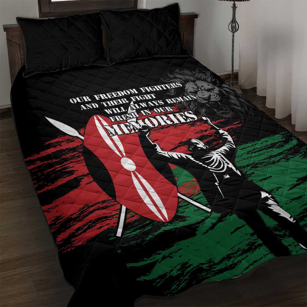 Happy Kenya Mashujaa Day Quilt Bed Set Honour Our Heroes, Heroines LT05