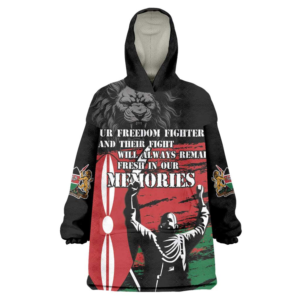 Happy Kenya Mashujaa Day Wearable Blanket Hoodie Honour Our Heroes, Heroines LT05