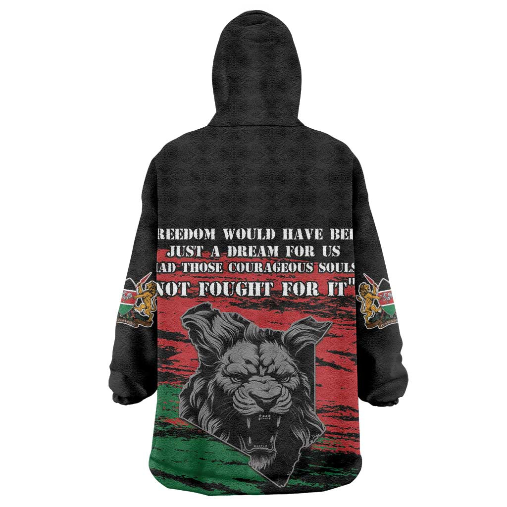 Happy Kenya Mashujaa Day Wearable Blanket Hoodie Honour Our Heroes, Heroines LT05