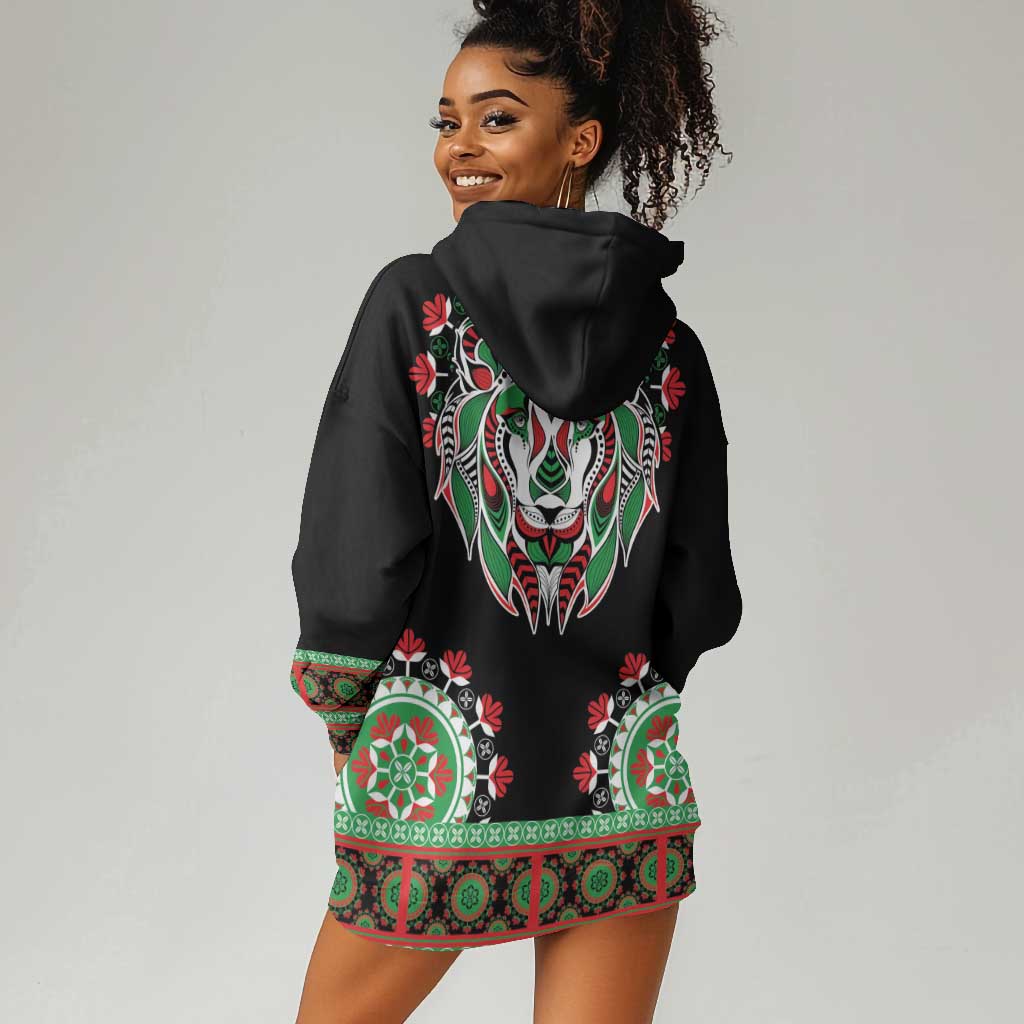 Libya Barbary Lion Hoodie Dress Dashiki Simple Style LT05
