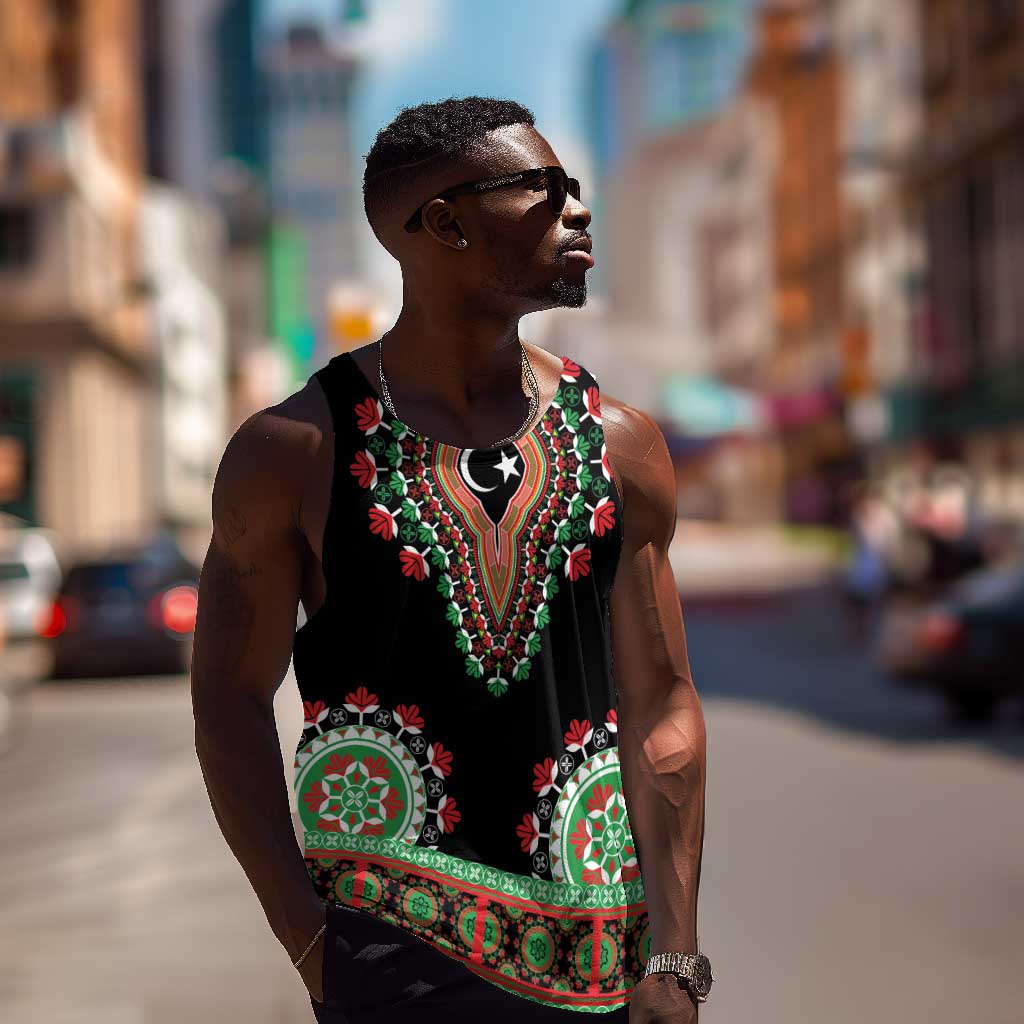Libya Barbary Lion Men Tank Top Dashiki Simple Style LT05