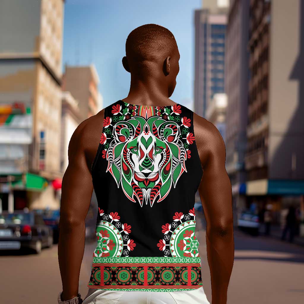 Libya Barbary Lion Men Tank Top Dashiki Simple Style LT05