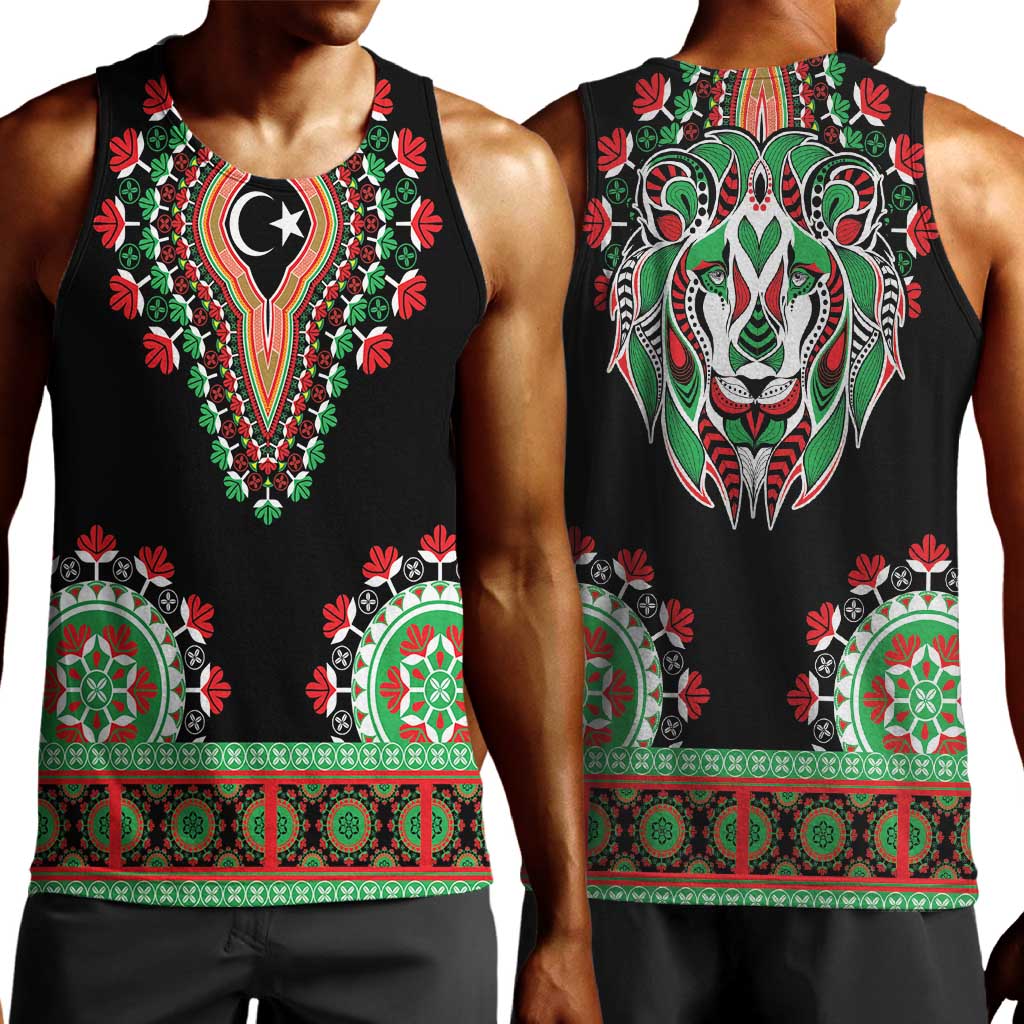 Libya Barbary Lion Men Tank Top Dashiki Simple Style LT05