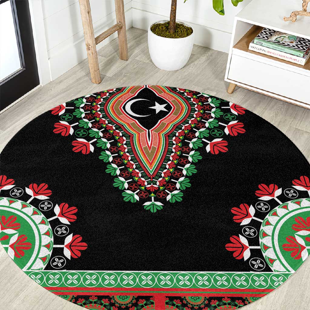 Libya Barbary Lion Round Carpet Dashiki Simple Style LT05