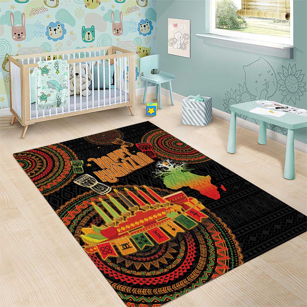 Kwanzaa Kinara Candles Area Rug African Tribal Pattern LT05