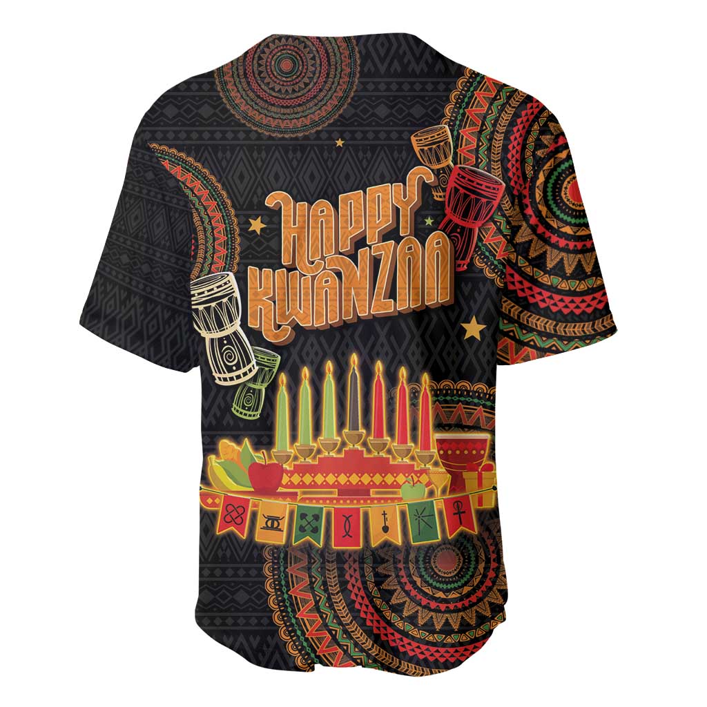 Kwanzaa Kinara Candles Baseball Jersey African Tribal Pattern LT05