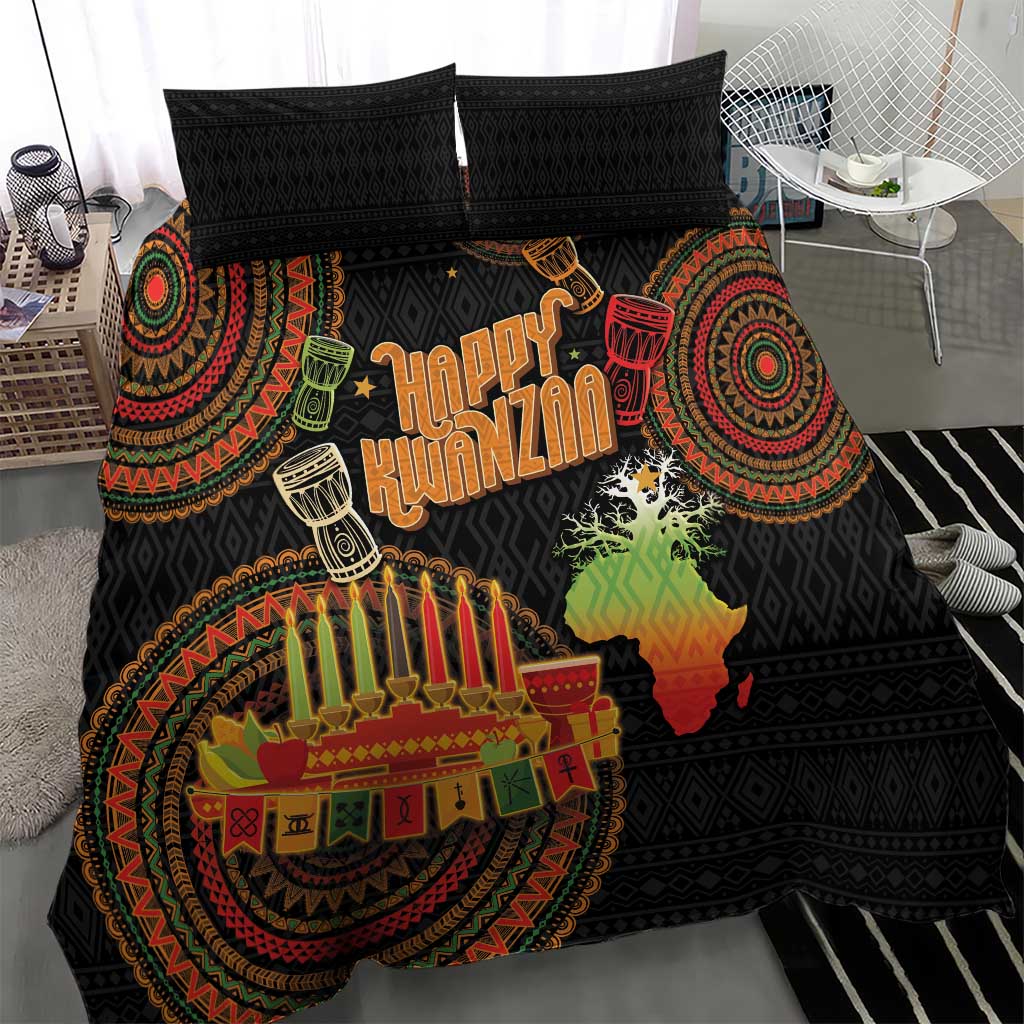 Kwanzaa Kinara Candles Bedding Set African Tribal Pattern LT05