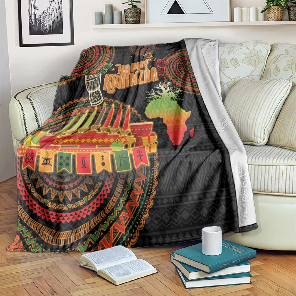 Kwanzaa Kinara Candles Blanket African Tribal Pattern LT05