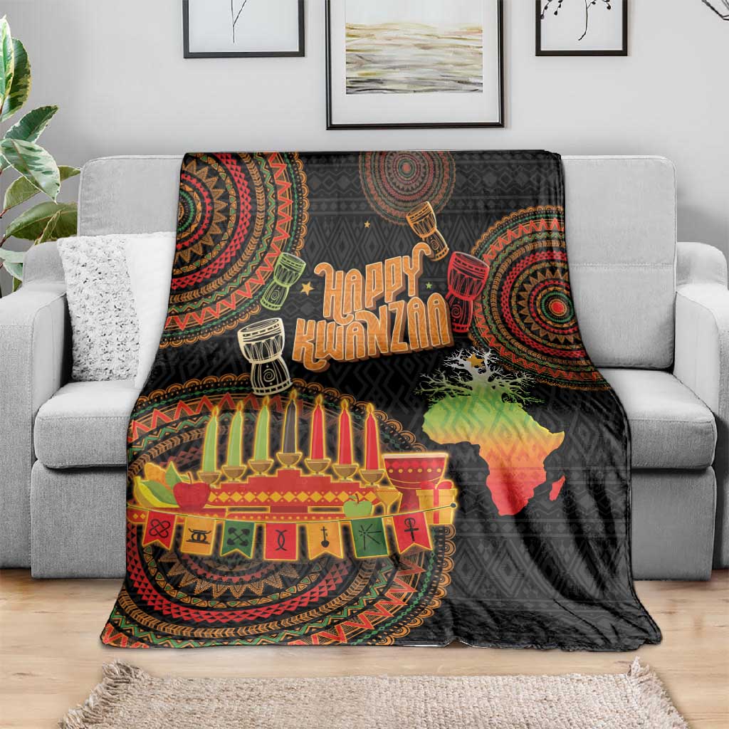 Kwanzaa Kinara Candles Blanket African Tribal Pattern LT05