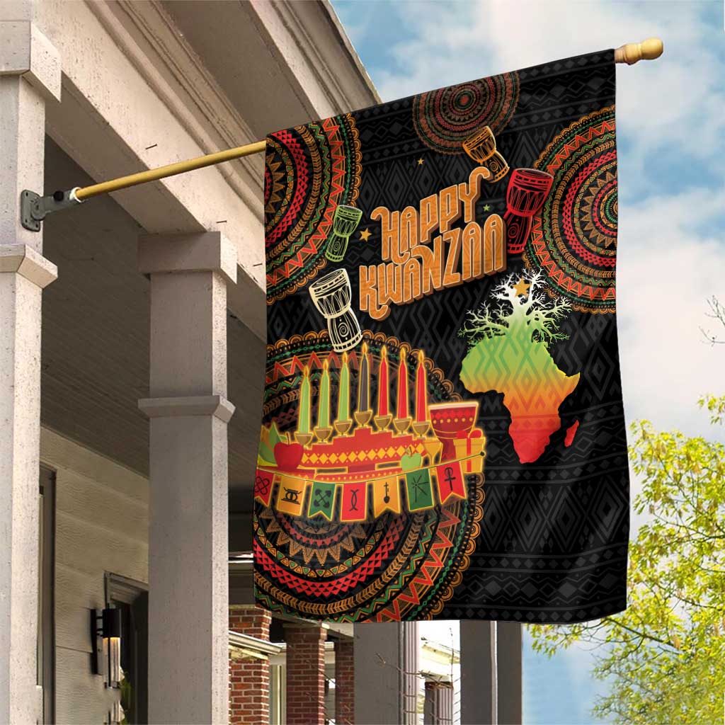 Kwanzaa Kinara Candles Garden Flag African Tribal Pattern LT05