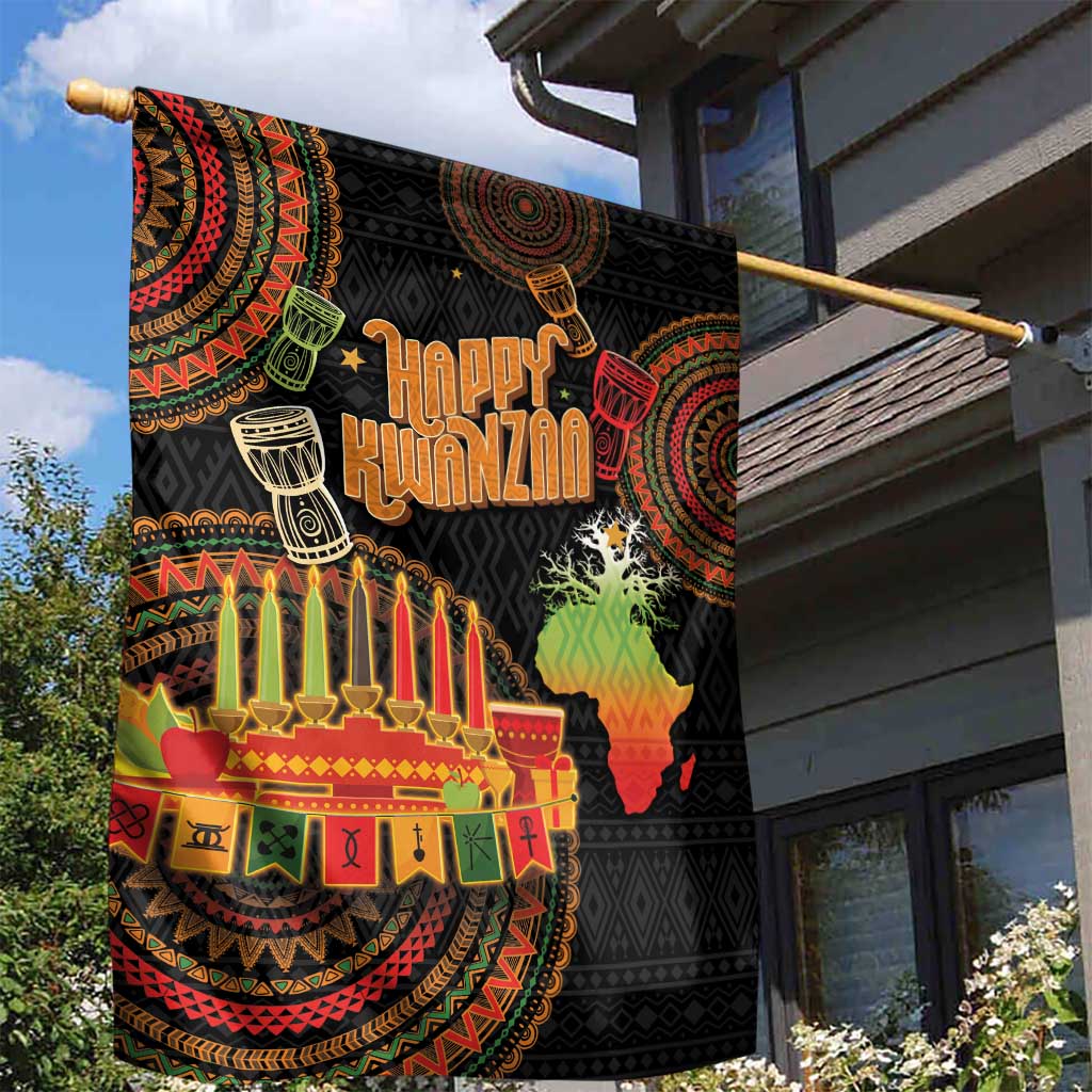 Kwanzaa Kinara Candles Garden Flag African Tribal Pattern LT05