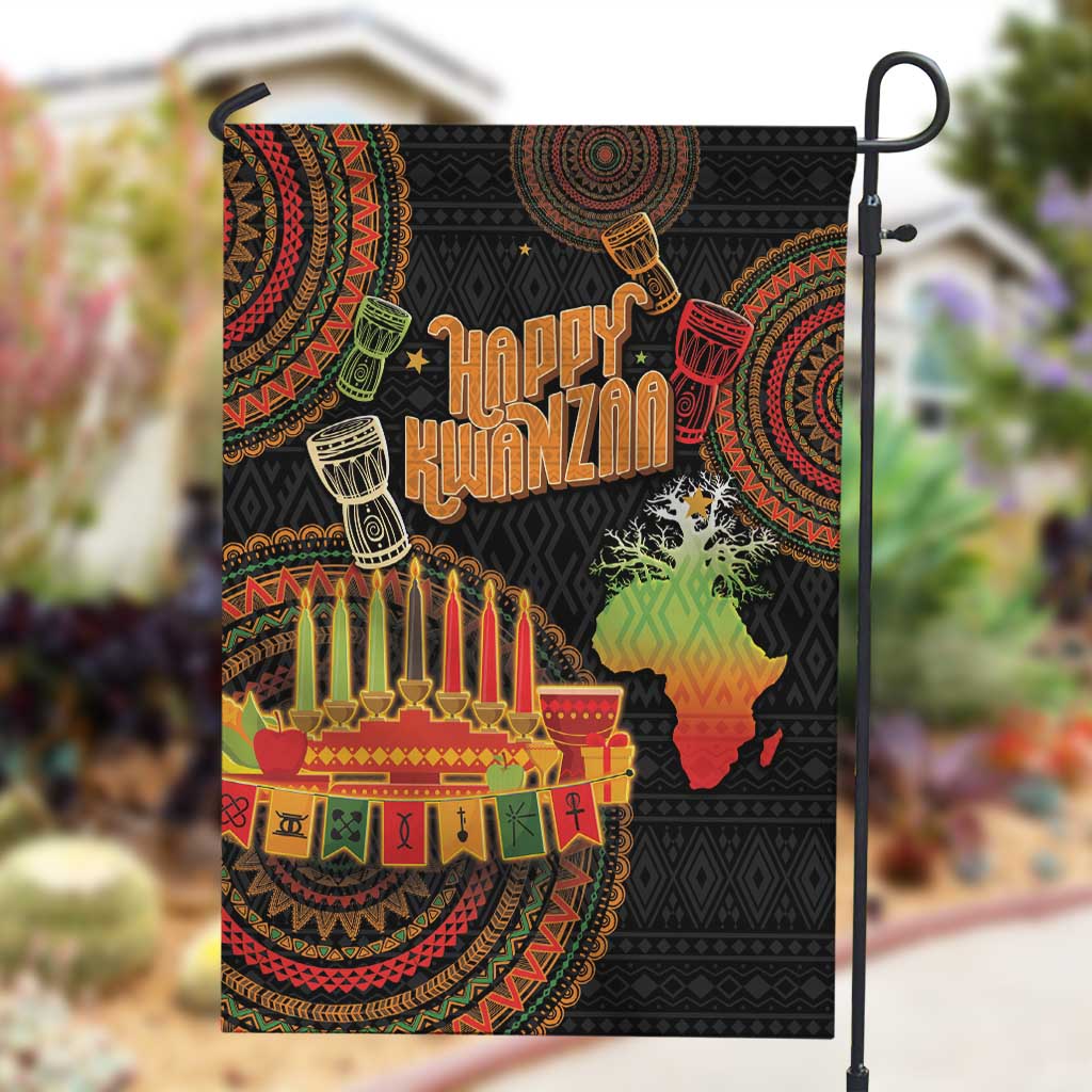 Kwanzaa Kinara Candles Garden Flag African Tribal Pattern LT05