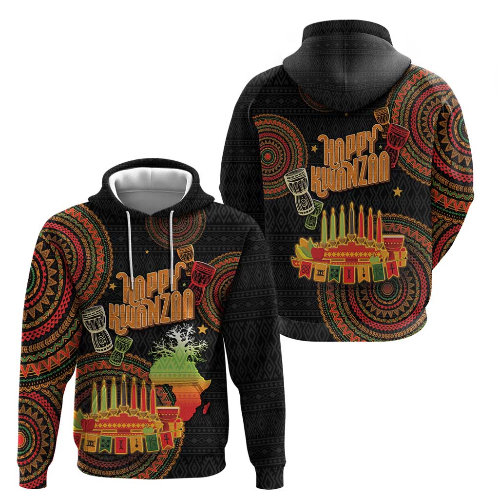 Kwanzaa Kinara Candles Hoodie African Tribal Pattern LT05