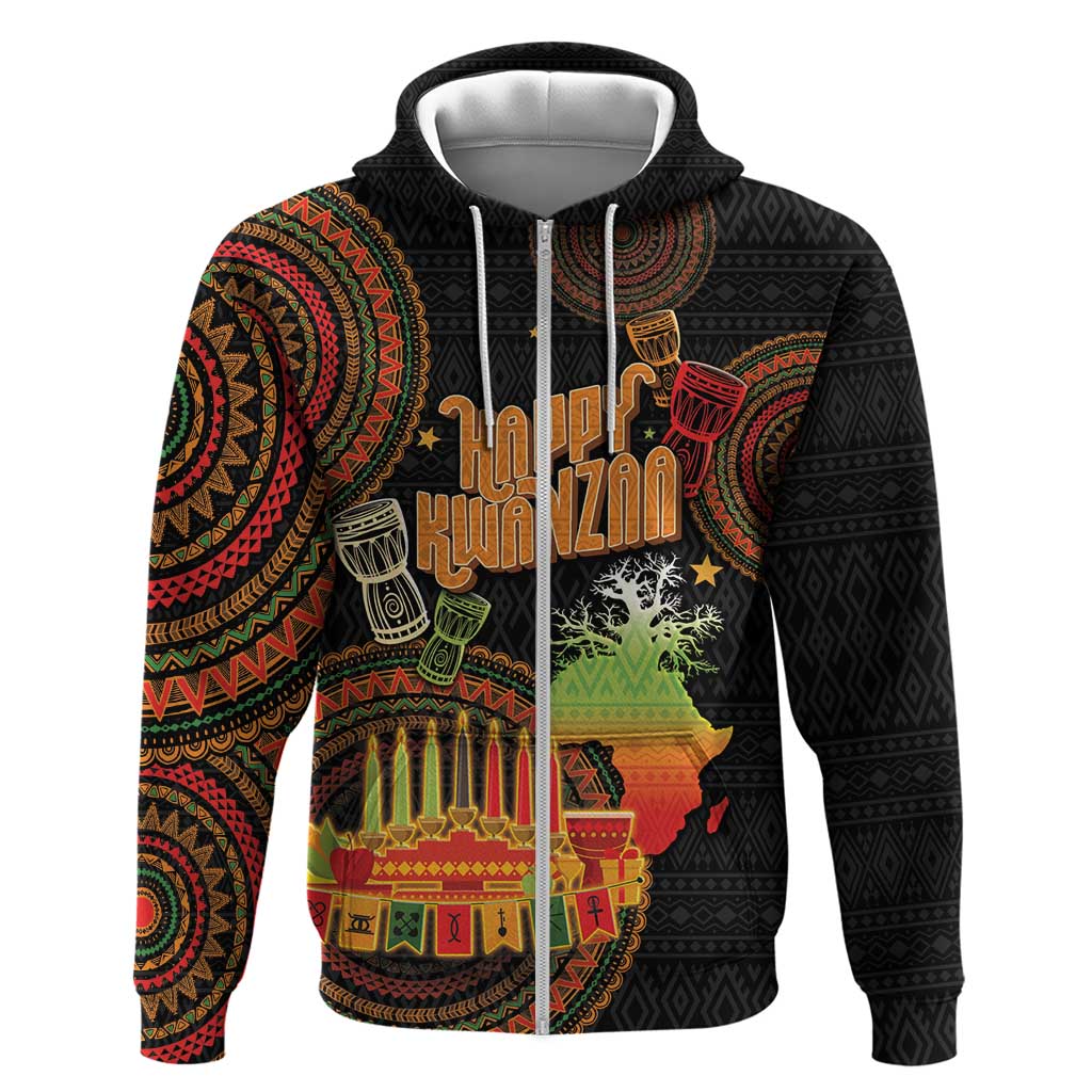Kwanzaa Kinara Candles Hoodie African Tribal Pattern LT05