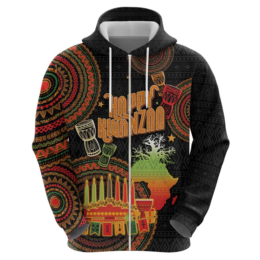Kwanzaa Kinara Candles Hoodie African Tribal Pattern LT05