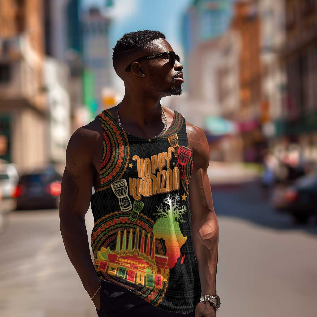 Kwanzaa Kinara Candles Men Tank Top African Tribal Pattern LT05