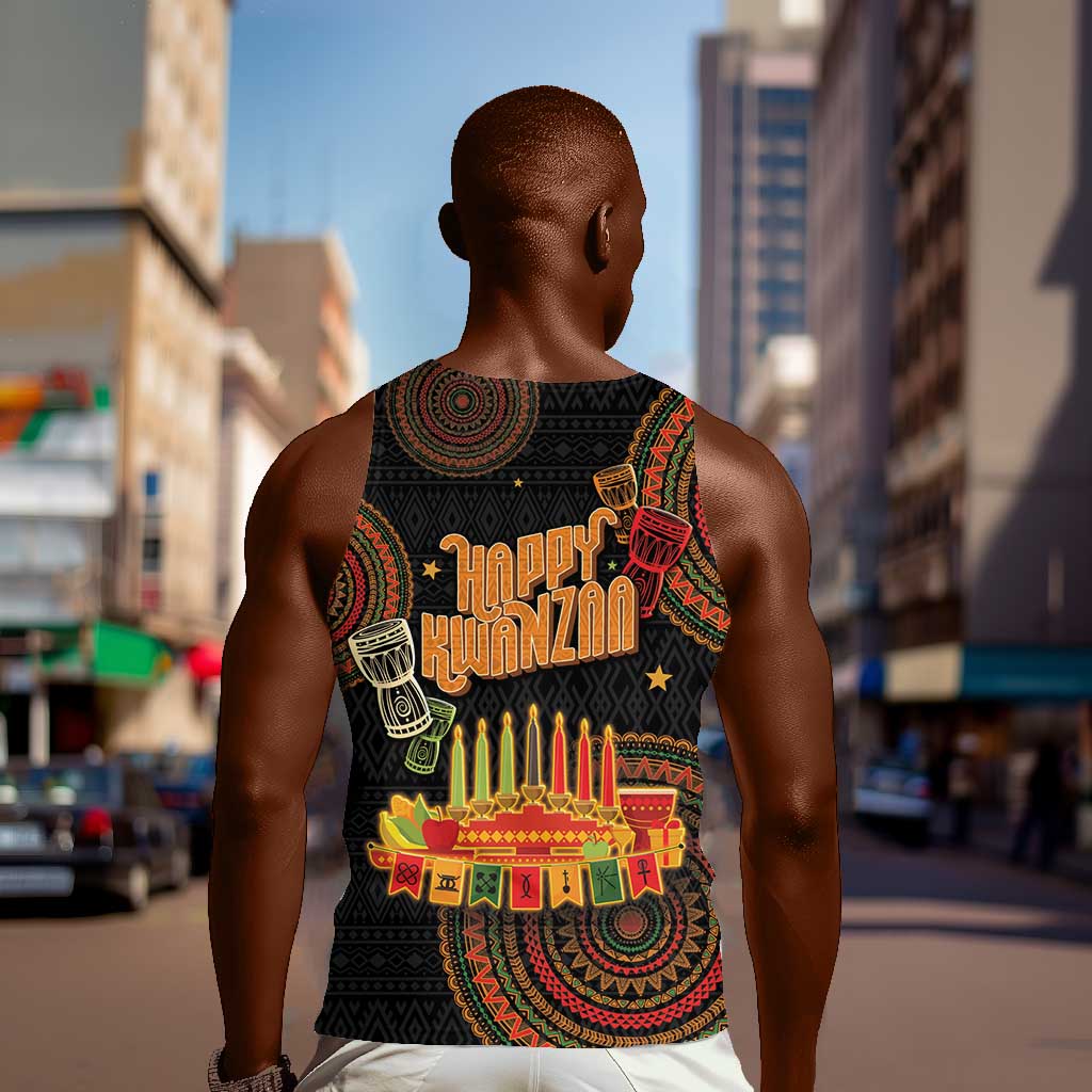 Kwanzaa Kinara Candles Men Tank Top African Tribal Pattern LT05