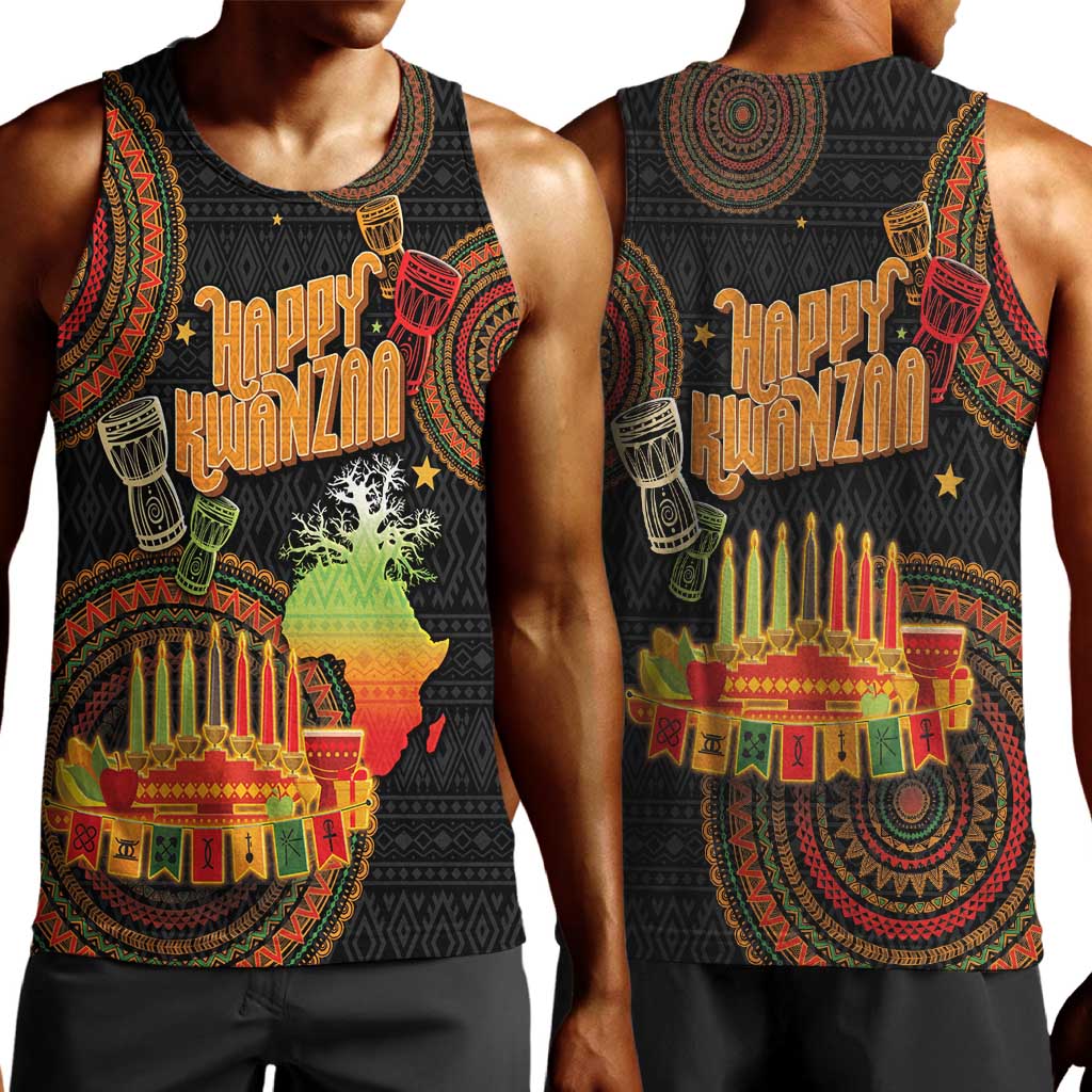 Kwanzaa Kinara Candles Men Tank Top African Tribal Pattern LT05