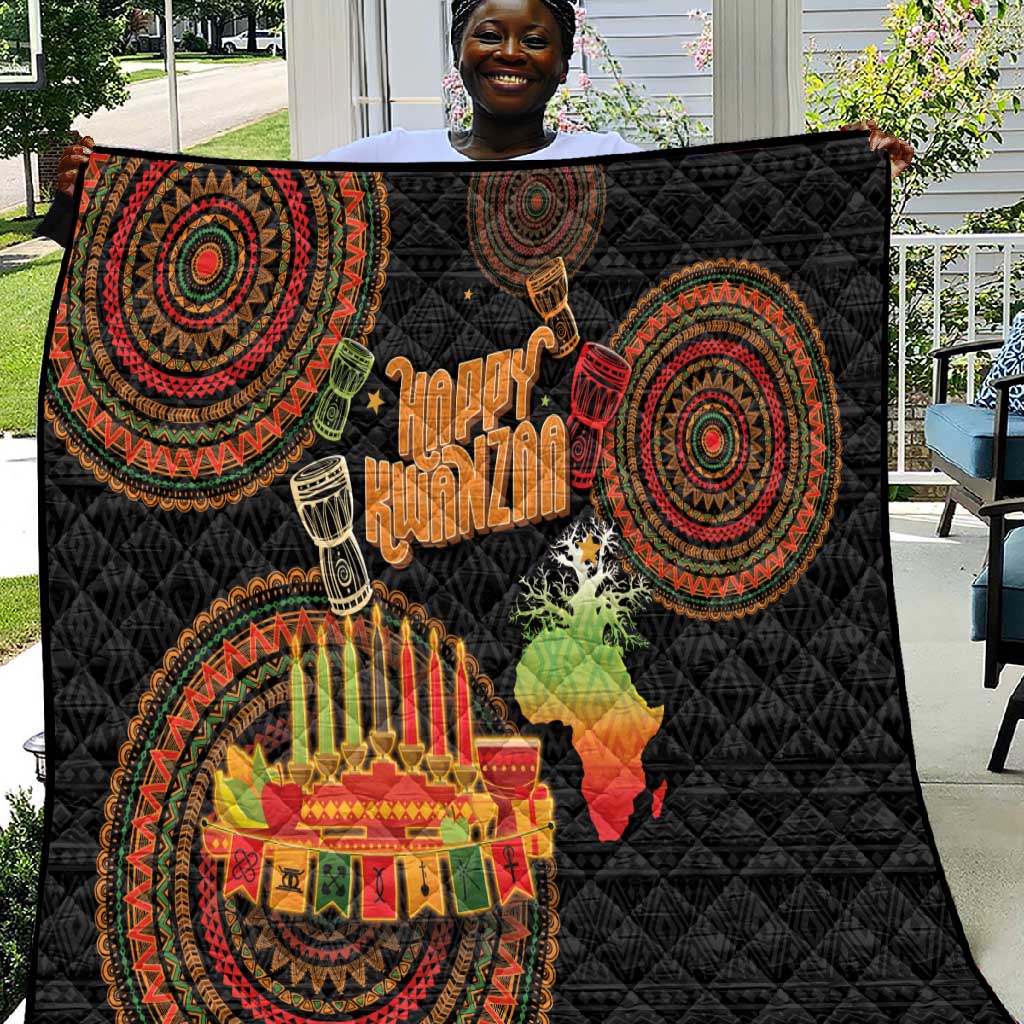Kwanzaa Kinara Candles Quilt African Tribal Pattern LT05