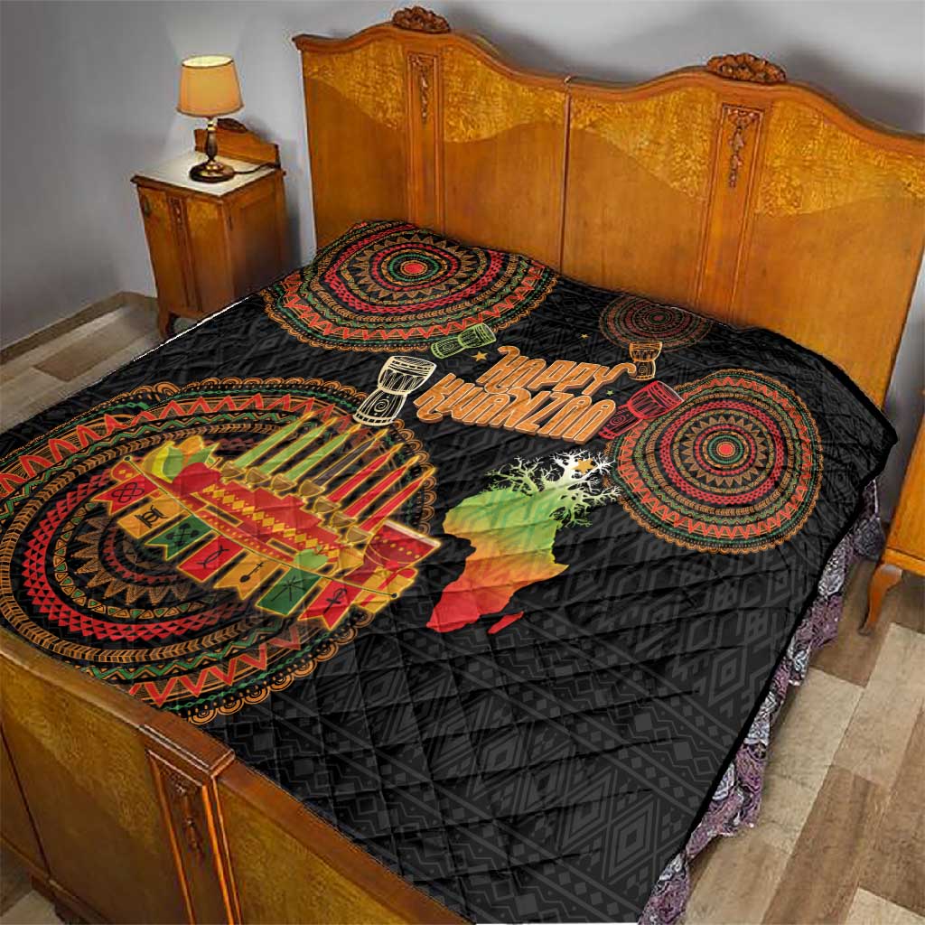 Kwanzaa Kinara Candles Quilt African Tribal Pattern LT05