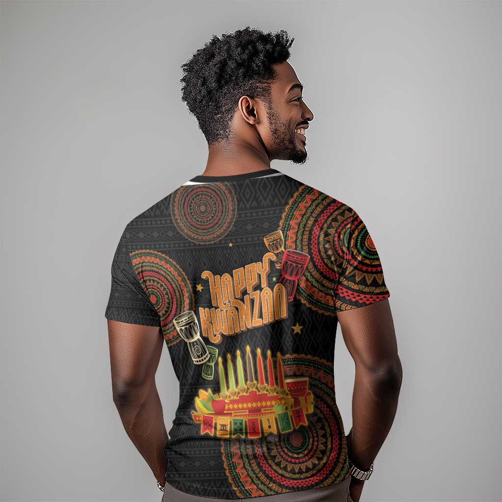 Kwanzaa Kinara Candles T shirt African Tribal Pattern LT05