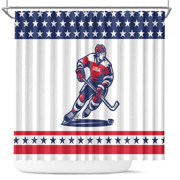 United States Hockey Shower Curtain Go Champions USA LT05