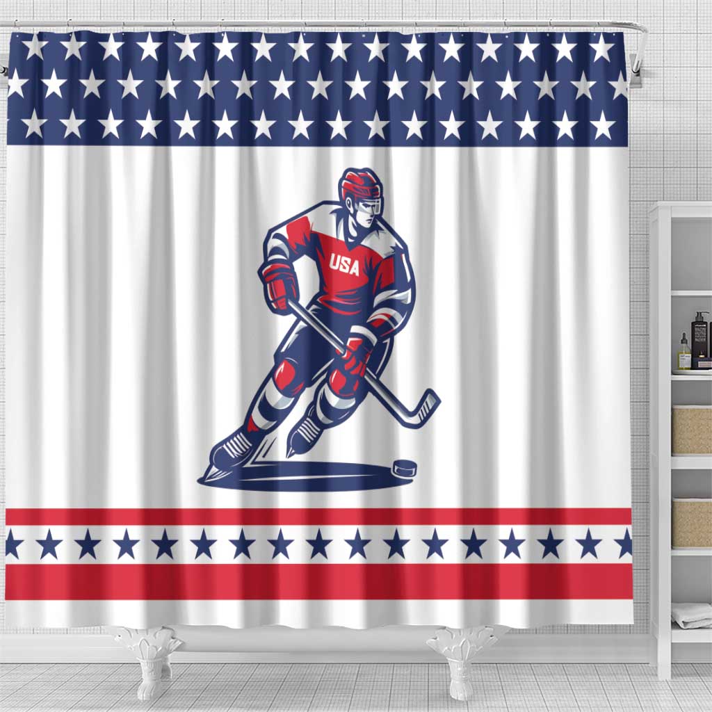 United States Hockey Shower Curtain Go Champions USA LT05
