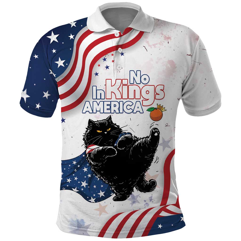 Funny Cat No Kings Polo Shirt Rejecting Kings Since 1776 LT05