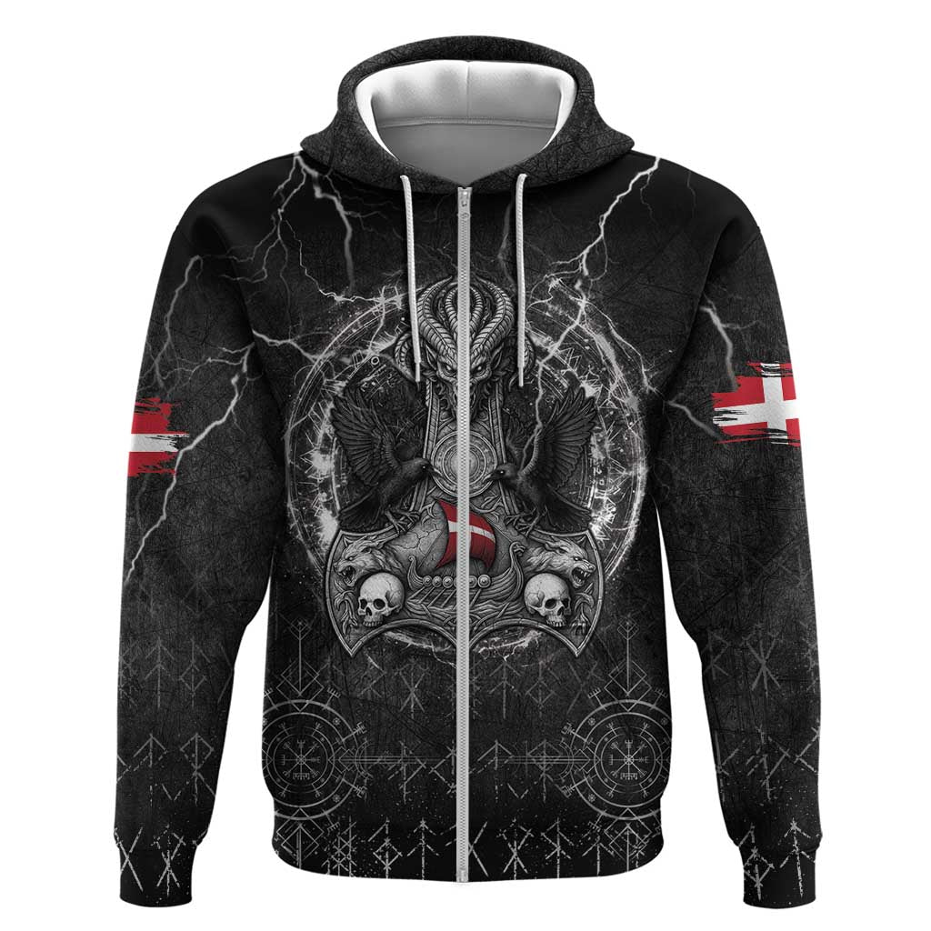 Personalized Denmark Viking Hoodie Odin's Raven Legacy LT05