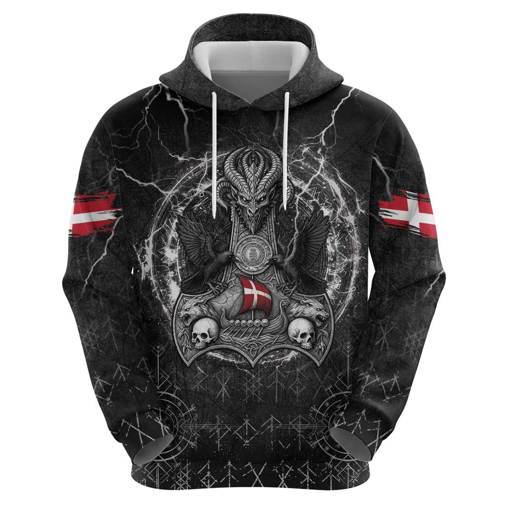 Personalized Denmark Viking Hoodie Odin's Raven Legacy LT05