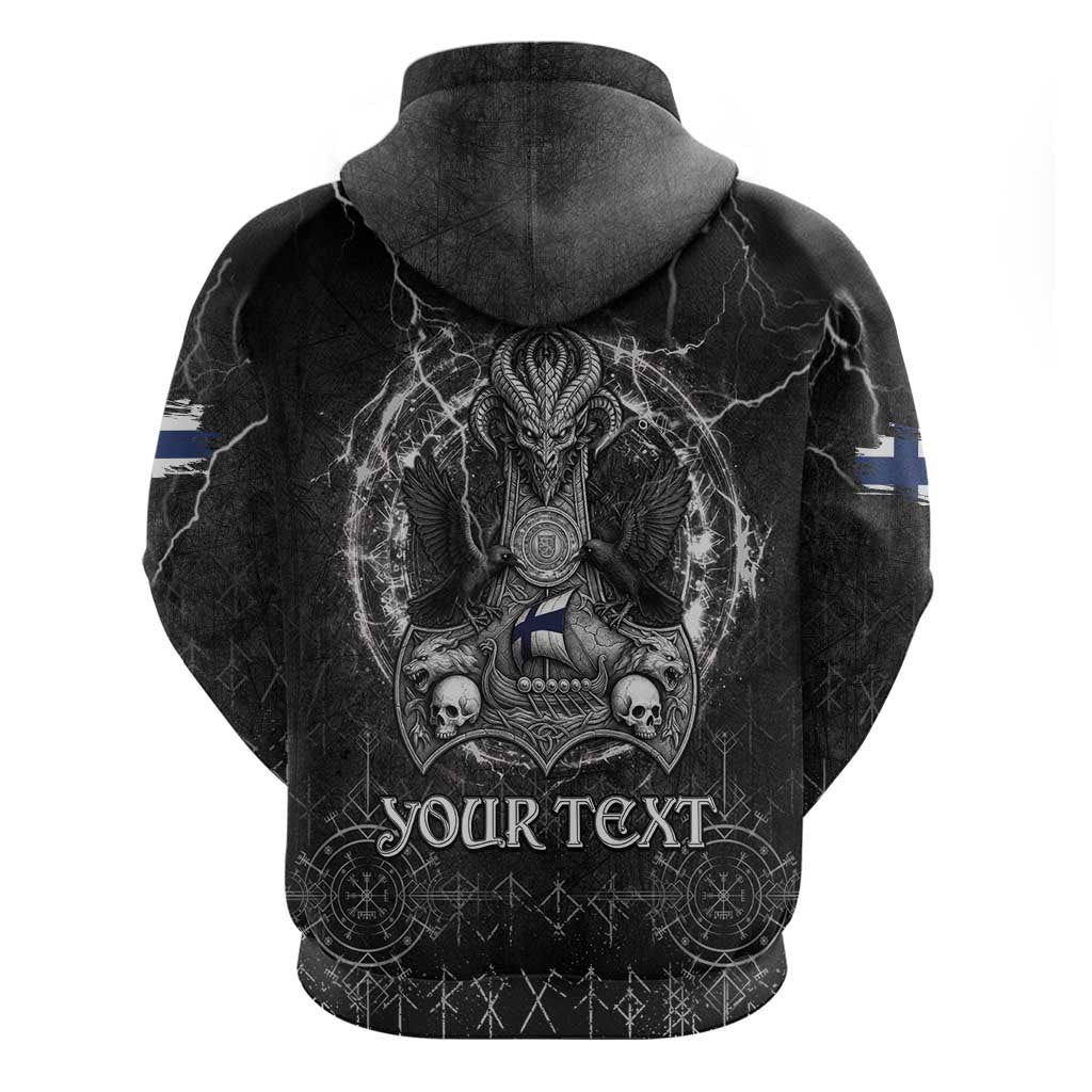 Personalized Finland Viking Hoodie Odin's Raven Legacy LT05
