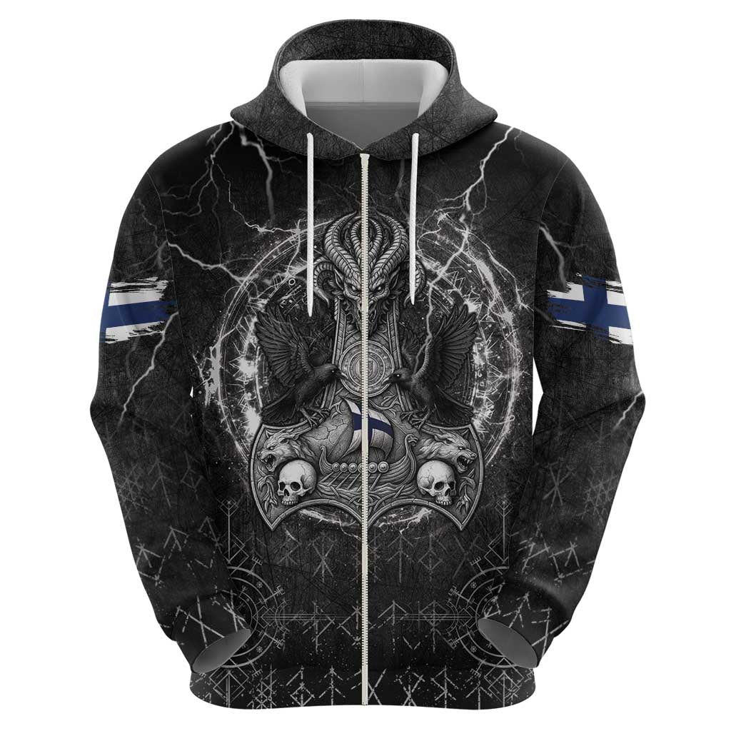 Personalized Finland Viking Hoodie Odin's Raven Legacy LT05