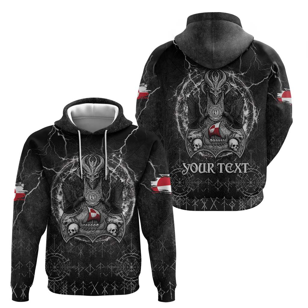 Personalized Greenland Viking Hoodie Odin's Raven Legacy LT05