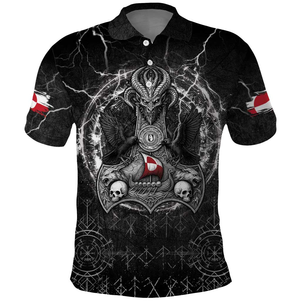 Personalized Greenland Viking Polo Shirt Odin's Raven Legacy LT05