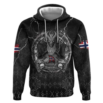Personalized Norway Viking Hoodie Odin's Raven Legacy LT05