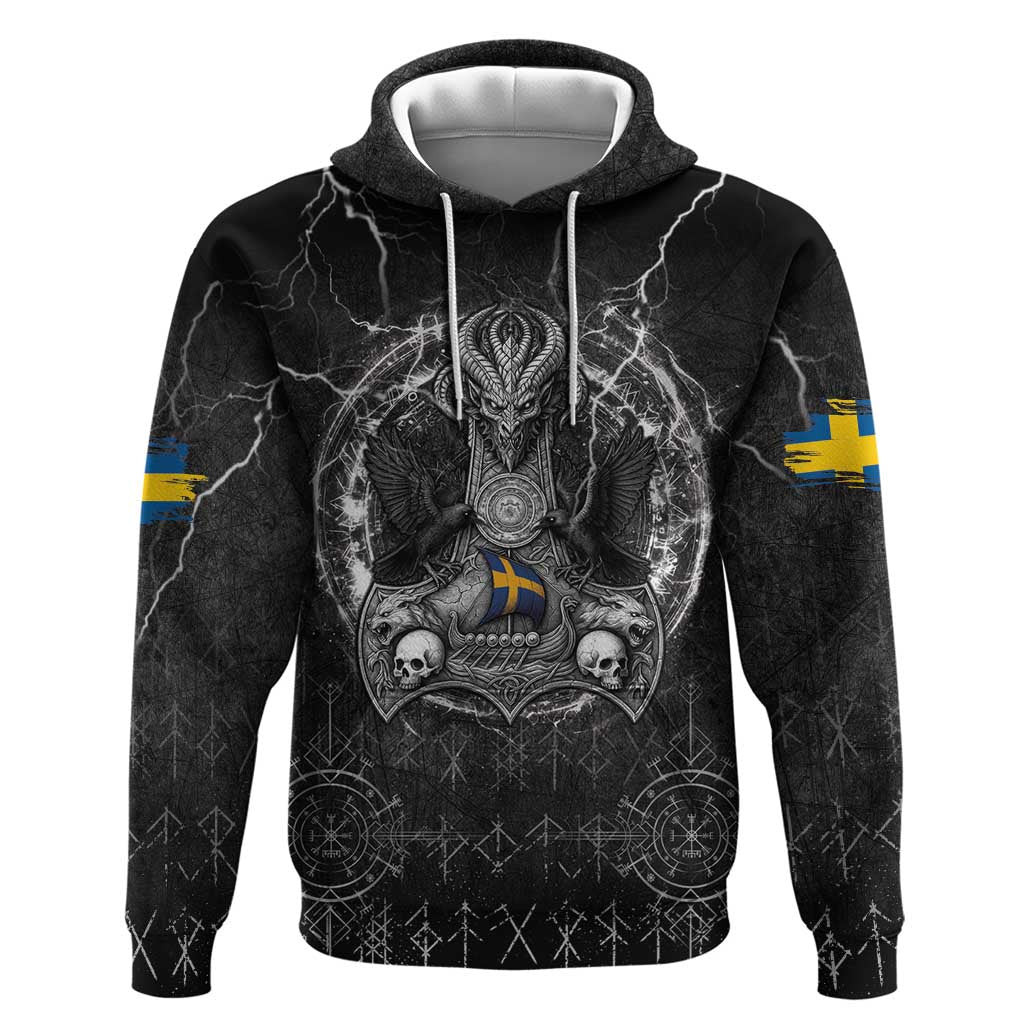 Personalized Sweden Viking Hoodie Odin's Raven Legacy LT05