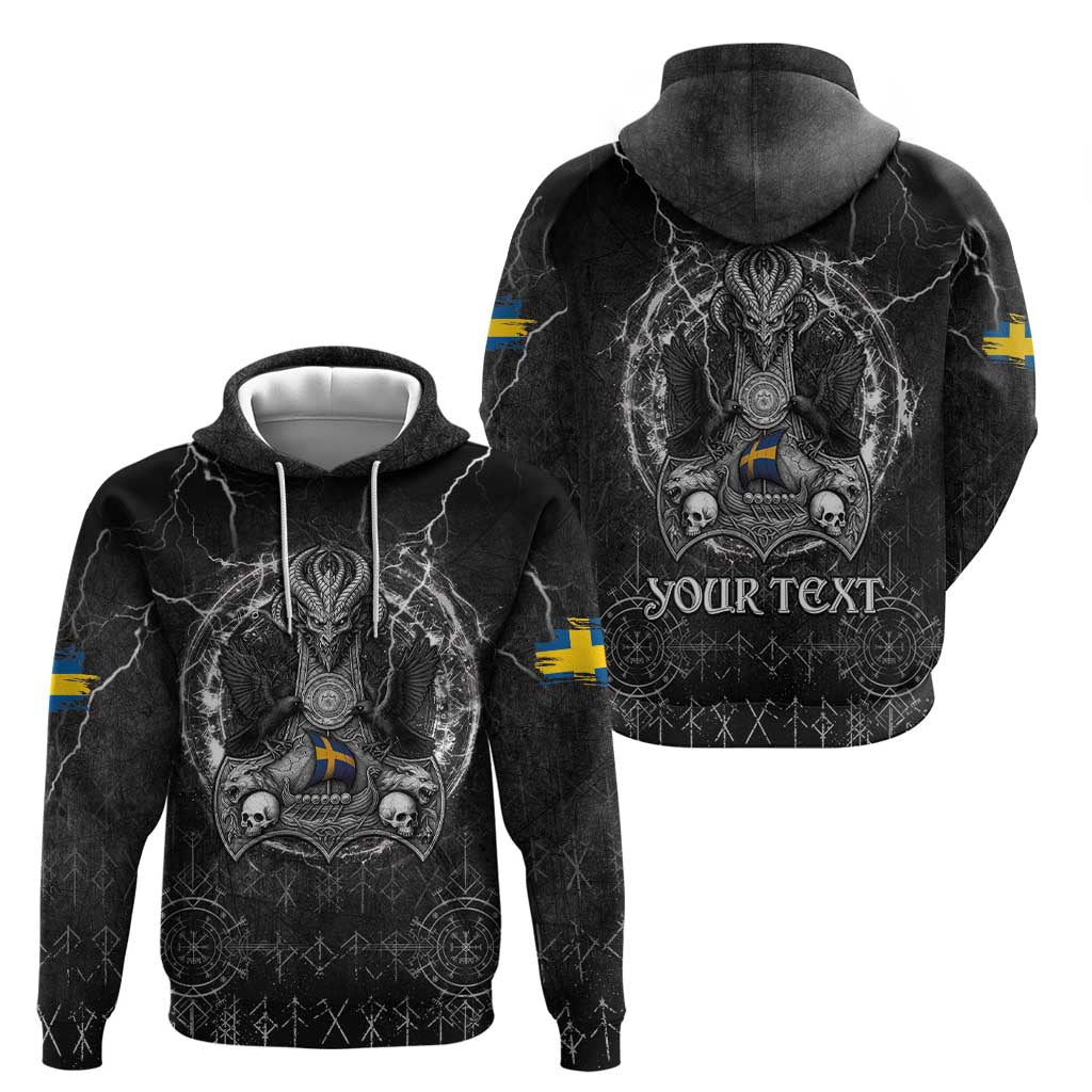 Personalized Sweden Viking Hoodie Odin's Raven Legacy LT05