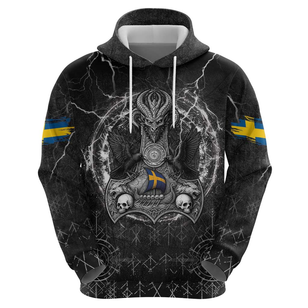 Personalized Sweden Viking Hoodie Odin's Raven Legacy LT05