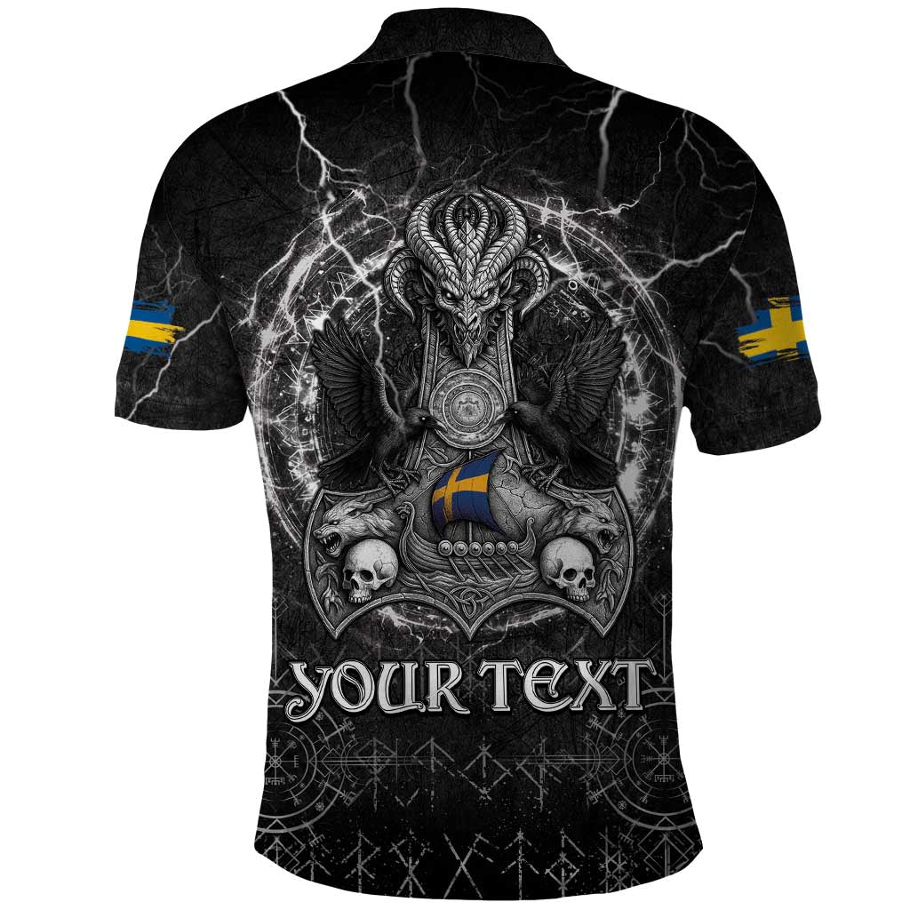 Personalized Sweden Viking Polo Shirt Odin's Raven Legacy LT05