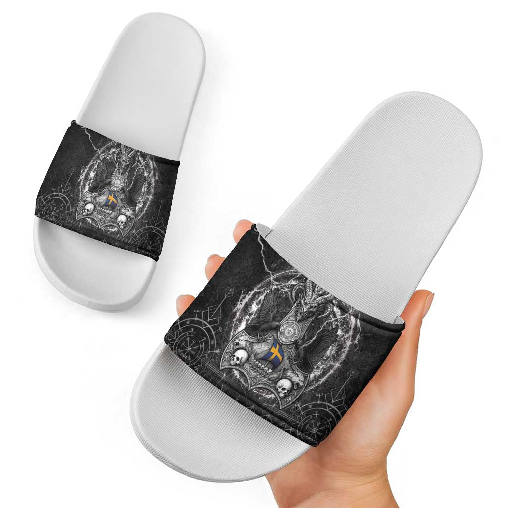 Sweden Viking Slide Sandals Odin's Raven Legacy LT05