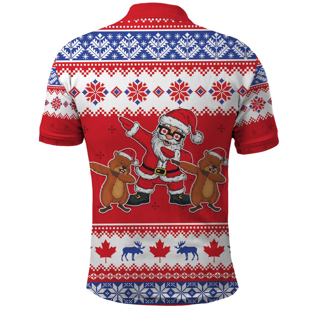 Canada Christmas Polo Shirt Dabbing Santa Groundhog Funny Style LT05