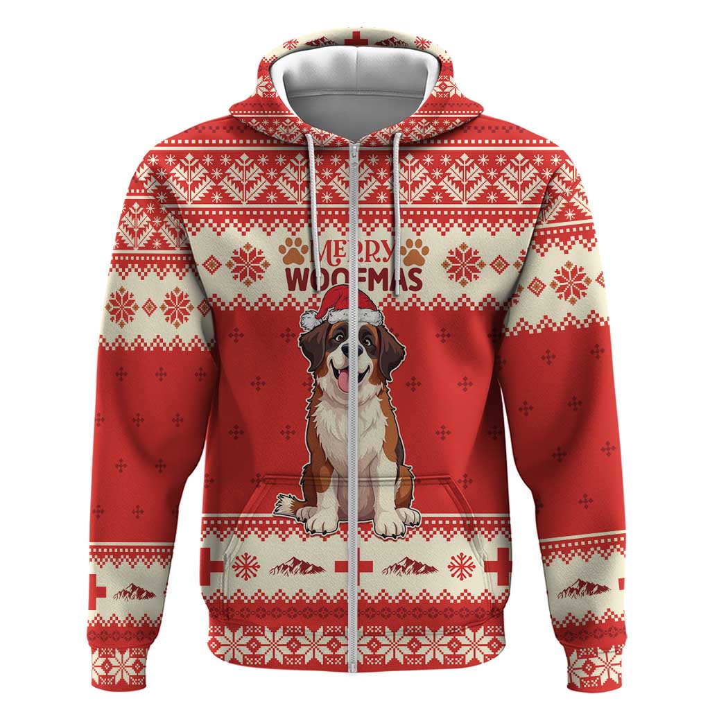 Switzerland Christmas Hoodie Cute Saint Bernard Merry Woofmas LT05