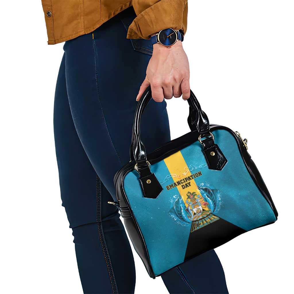 Bahamas Emancipation Day Shoulder Handbag Blue Marlin With Coat Of Arms LT05